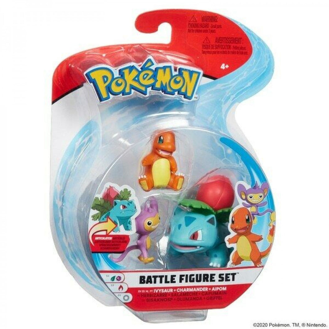 Pokemon Battle Figure Set - Ivysaur, Charmander, Aipom
