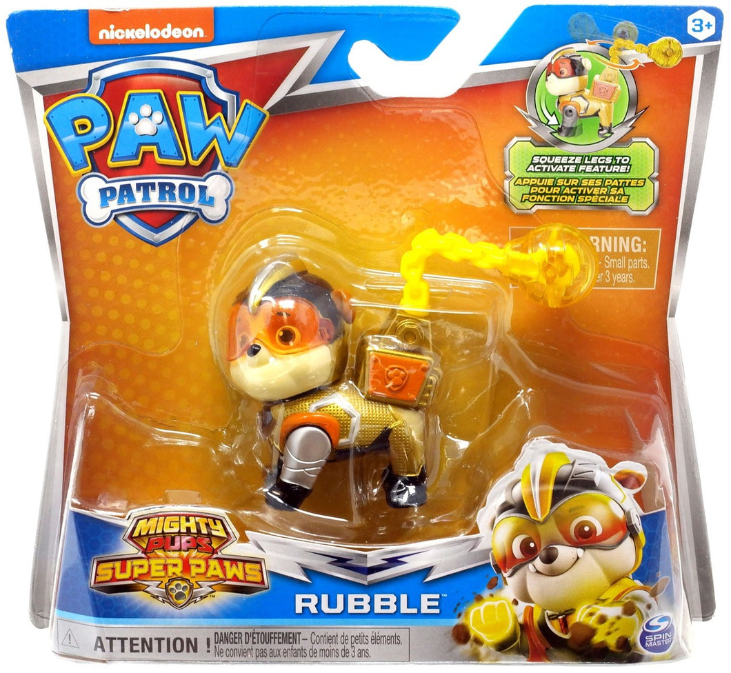 PAW Patrol Mighty Pups Super Paws Rubble Figure