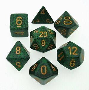 Speckled Golden Recon Polyhedral 7 Die Set