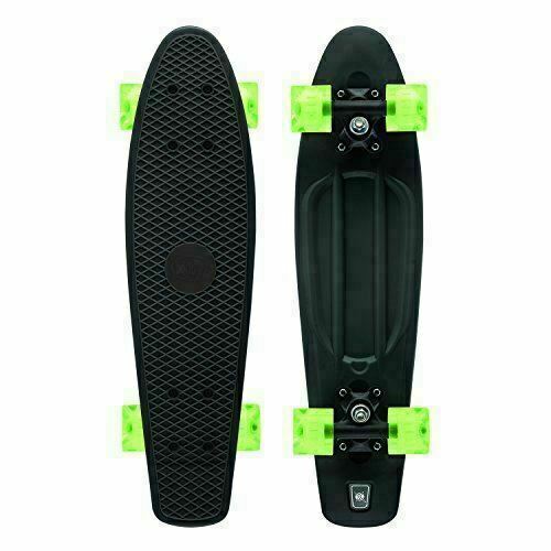 Xootz Skateboard Black With Green LED Wheels