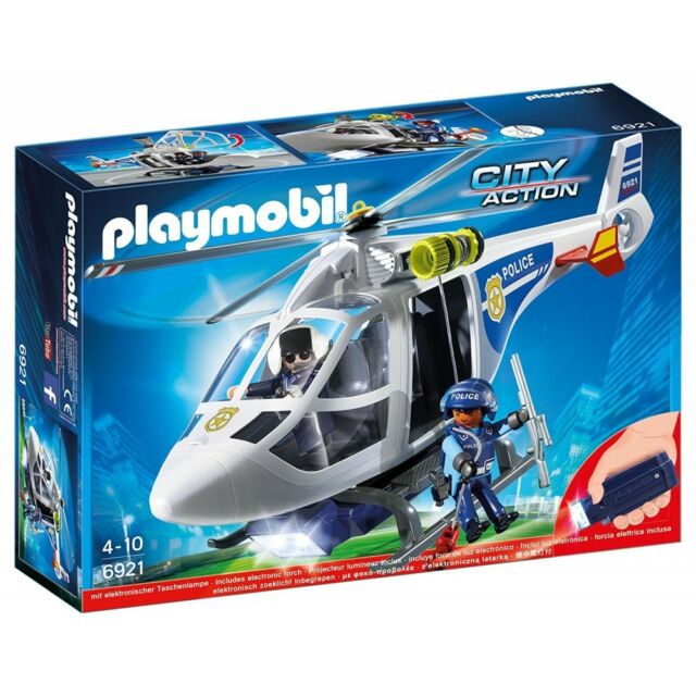Playmobil City Action 6921 Police Helicopter with LED Searchlight