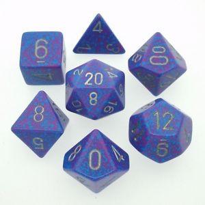 Speckled Silver Tetra Polyhedral 7 Die Set